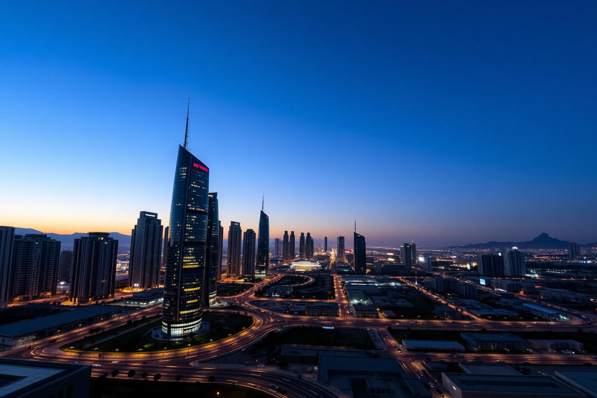 Riyadh skyline at blue hour